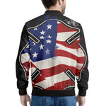 American Firefighter Emblem Print Men's Bomber Jacket