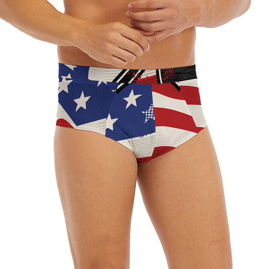 American Firefighter Emblem Print Men's Briefs
