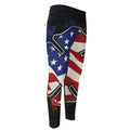 American Firefighter Emblem Print Men's Compression Pants