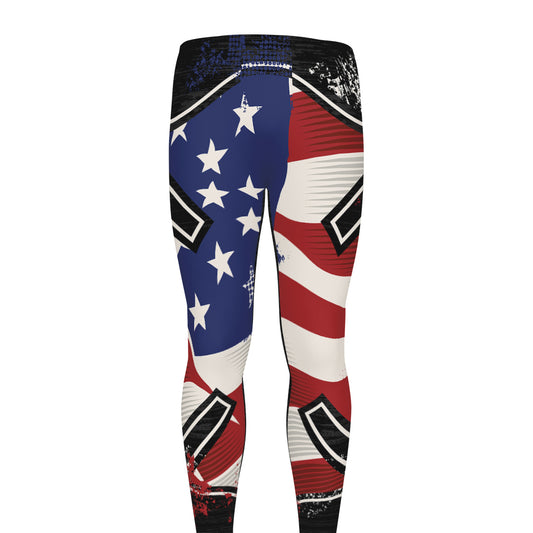 American Firefighter Emblem Print Men's leggings