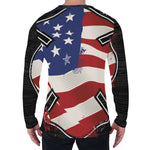American Firefighter Emblem Print Men's Long Sleeve T-Shirt