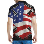 American Firefighter Emblem Print Men's Polo Shirt