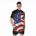 American Firefighter Emblem Print Men's Romper