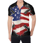 American Firefighter Emblem Print Men's Shirt