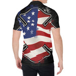 American Firefighter Emblem Print Men's Shirt