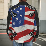 American Firefighter Emblem Print Men's Shirt Jacket