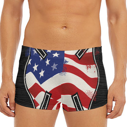 American Firefighter Emblem Print Men's Short Boxer Briefs