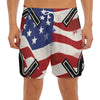 American Firefighter Emblem Print Men's Split Running Shorts