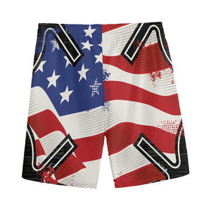 American Firefighter Emblem Print Men's Sports Shorts