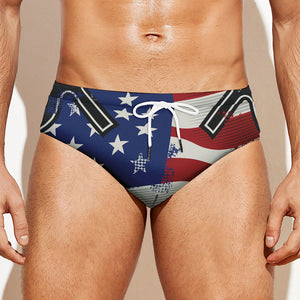 American Firefighter Emblem Print Men's Swim Briefs