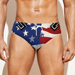 American Firefighter Emblem Print Men's Swim Briefs