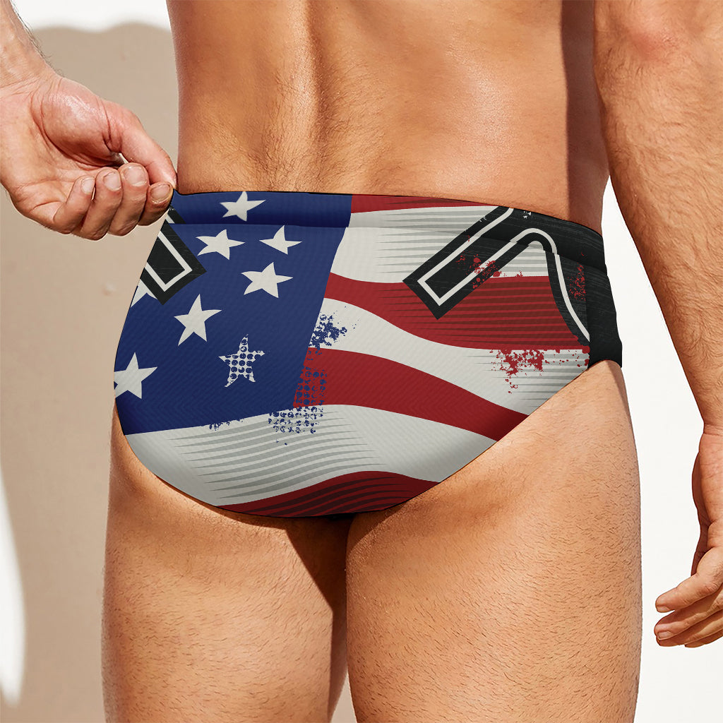 American Firefighter Emblem Print Men's Swim Briefs