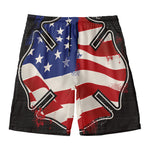 American Firefighter Emblem Print Men's Swim Trunks