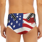 American Firefighter Emblem Print Men's Triangle Swim Briefs