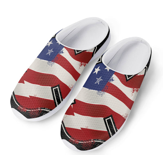 American Firefighter Emblem Print Mesh Casual Shoes