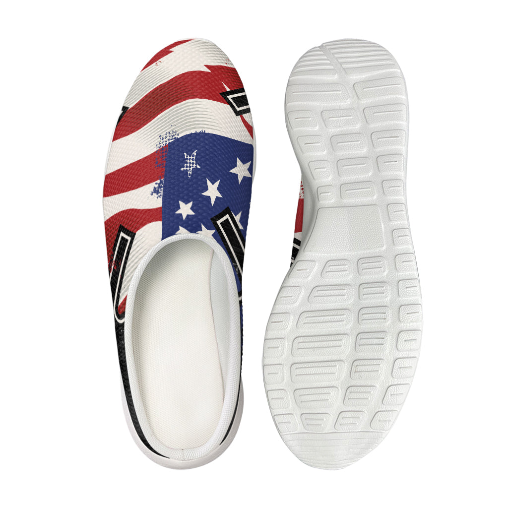 American Firefighter Emblem Print Mesh Casual Shoes