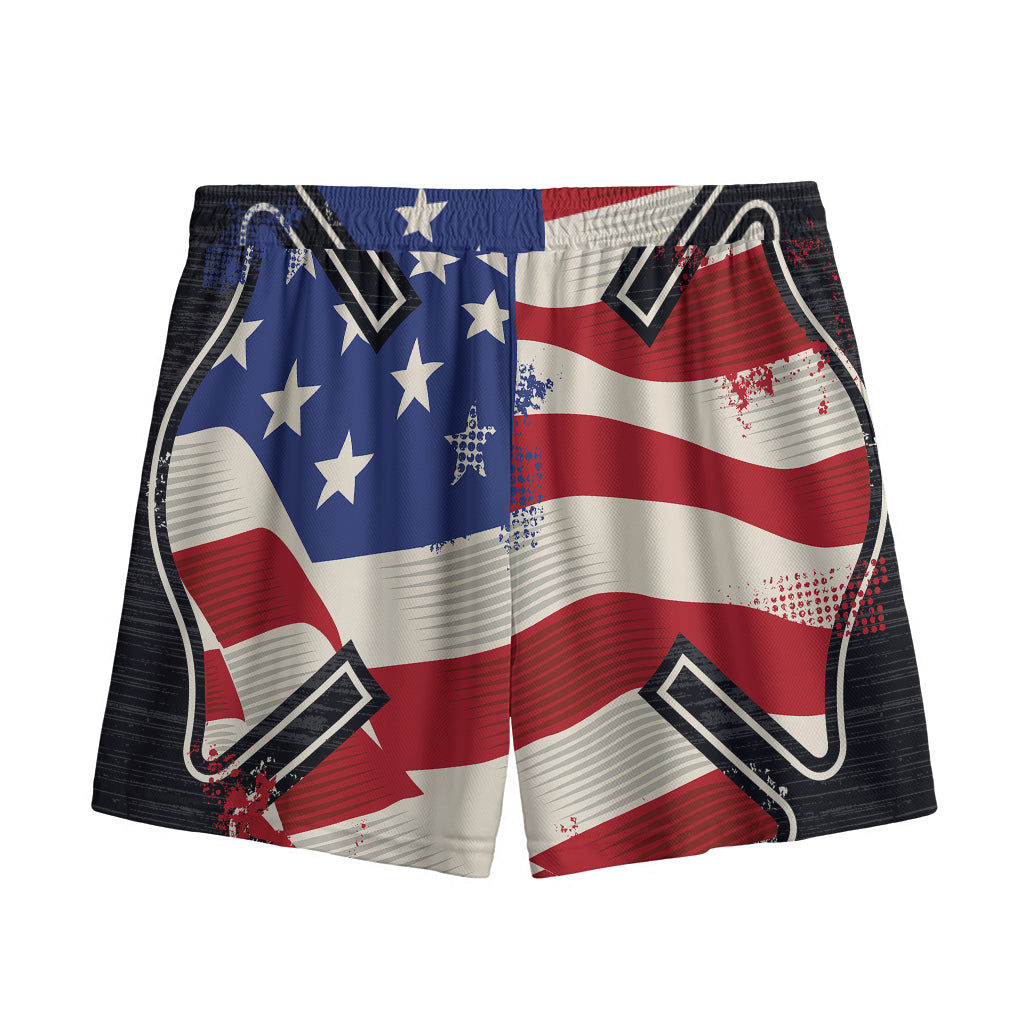 American Firefighter Emblem Print Mesh Shorts