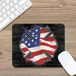 American Firefighter Emblem Print Mouse Pad