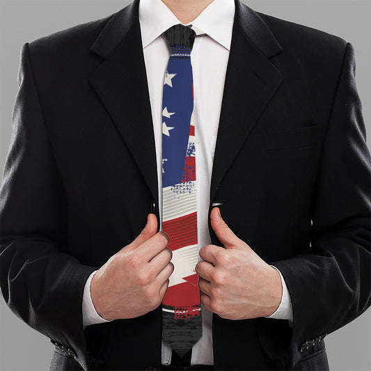 American Firefighter Emblem Print Necktie