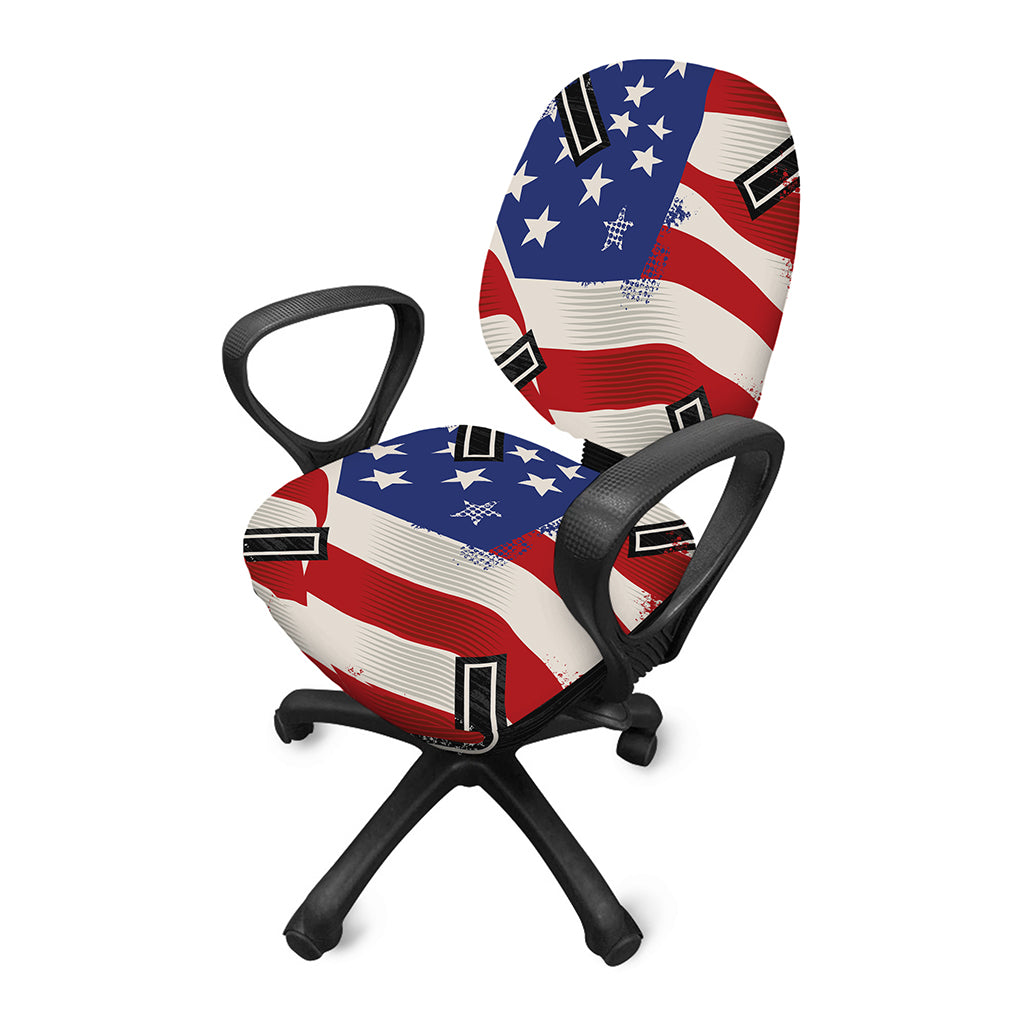 American Firefighter Emblem Print Office Chair Cover