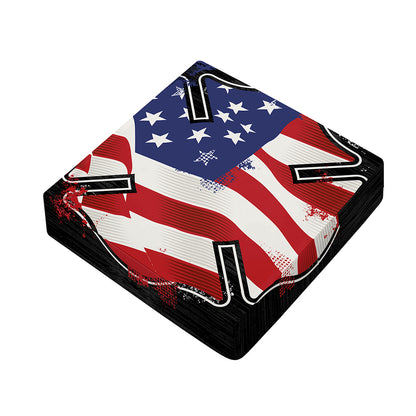 American Firefighter Emblem Print Outdoor Seat Cushion Cover