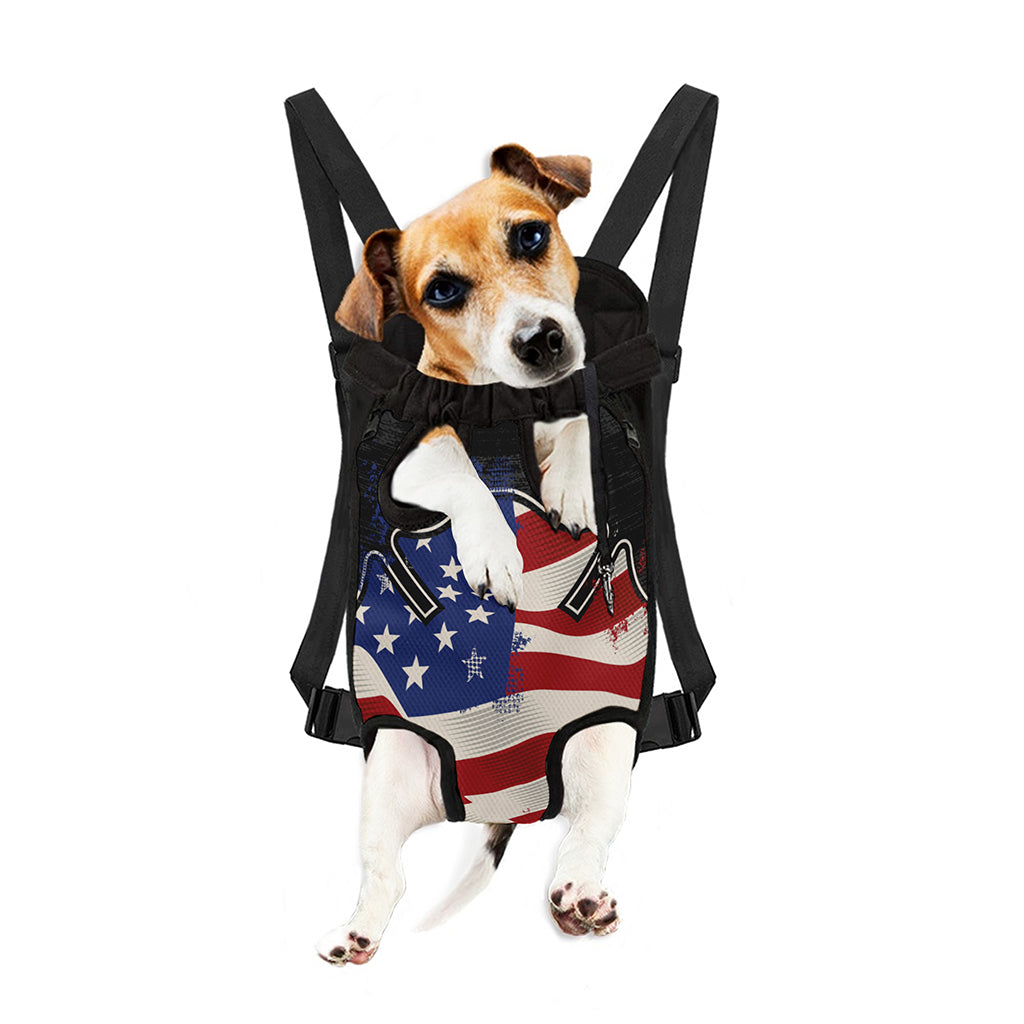 American Firefighter Emblem Print Pet Carrier Backpack
