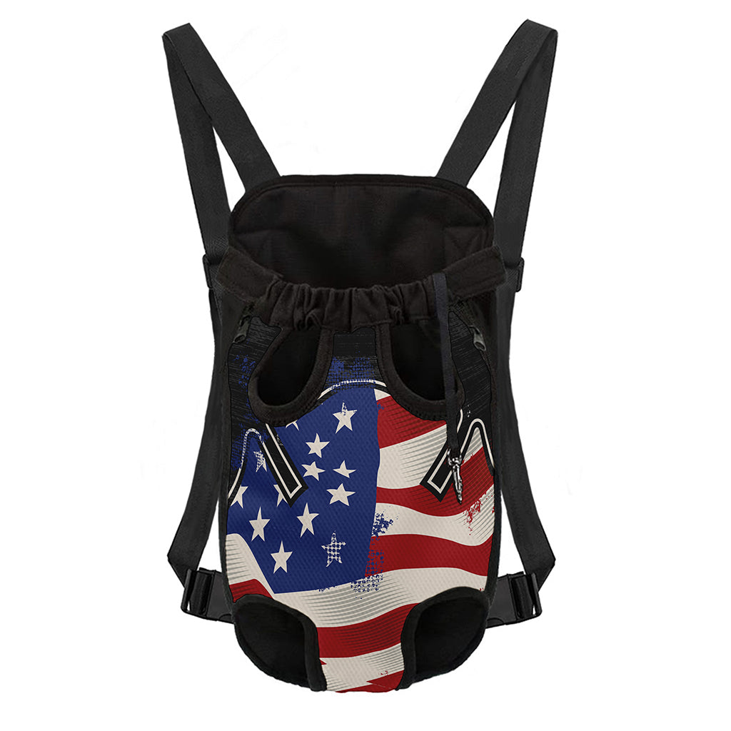 American Firefighter Emblem Print Pet Carrier Backpack