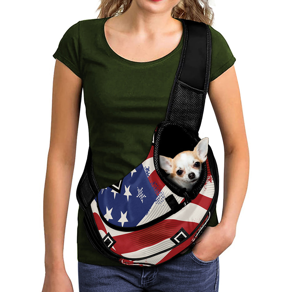 American Firefighter Emblem Print Pet Sling Carrier