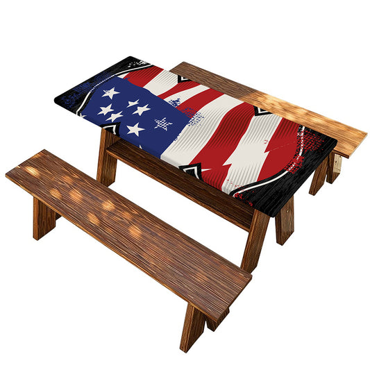 American Firefighter Emblem Print Picnic Table Cover