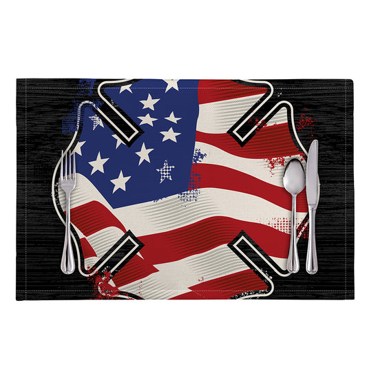American Firefighter Emblem Print Placemat