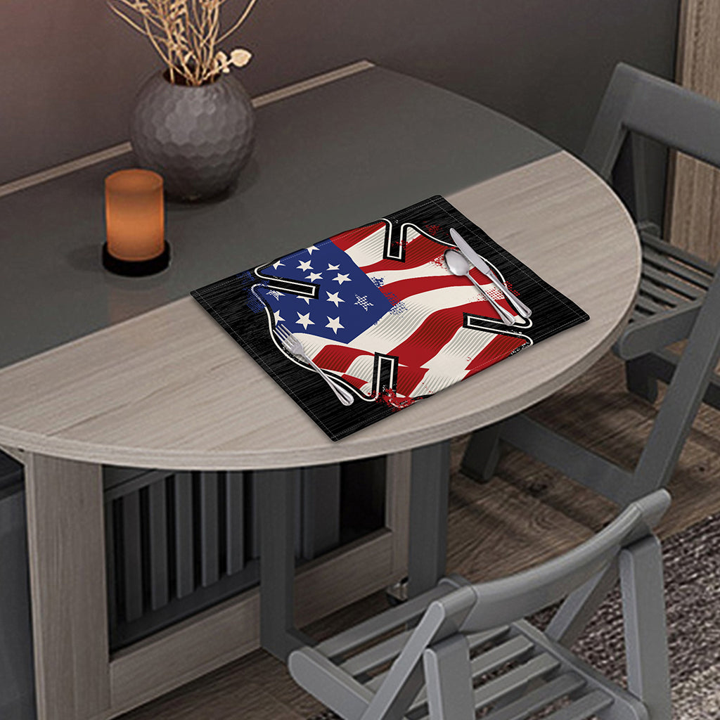 American Firefighter Emblem Print Placemat