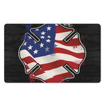 American Firefighter Emblem Print Polyester Doormat