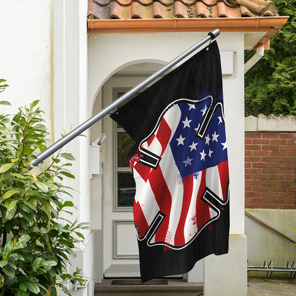 American Firefighter Emblem Print Polyester Flag