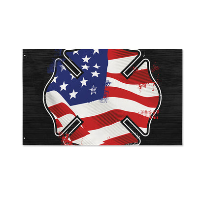 American Firefighter Emblem Print Polyester Flag