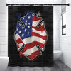 American Firefighter Emblem Print Premium Shower Curtain