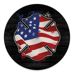 American Firefighter Emblem Print Round Floor Mat