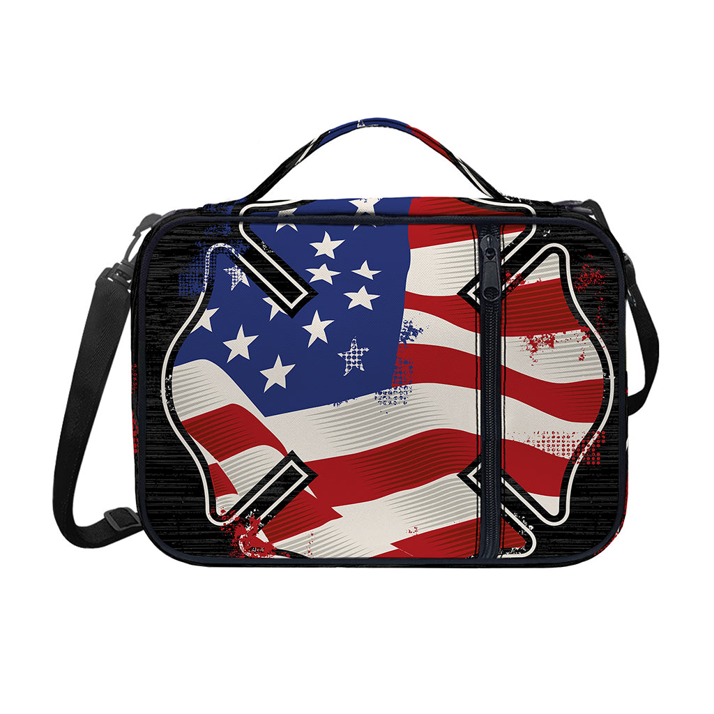 American Firefighter Emblem Print Shoulder Strap Bible Bag