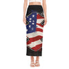 American Firefighter Emblem Print Side Slit Maxi Skirt