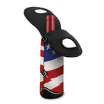 American Firefighter Emblem Print Single Neoprene Wine Tote
