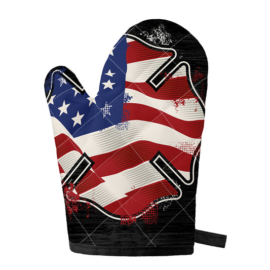 American Firefighter Emblem Print Single Oven Mitt