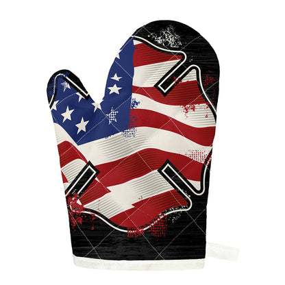 American Firefighter Emblem Print Single Oven Mitt