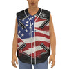 American Firefighter Emblem Print Sleeveless Baseball Jersey