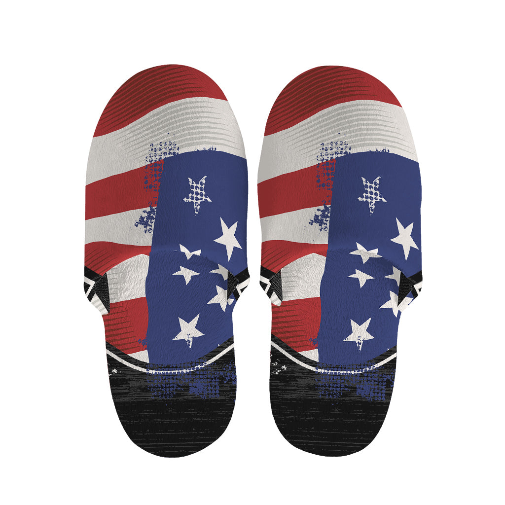 American Firefighter Emblem Print Slippers
