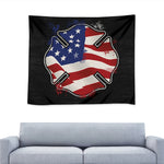 American Firefighter Emblem Print Tapestry