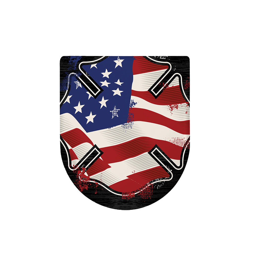American Firefighter Emblem Print Toilet Lid Cover