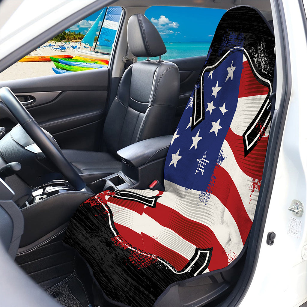 American Firefighter Emblem Print Waterproof Car Seat Cover