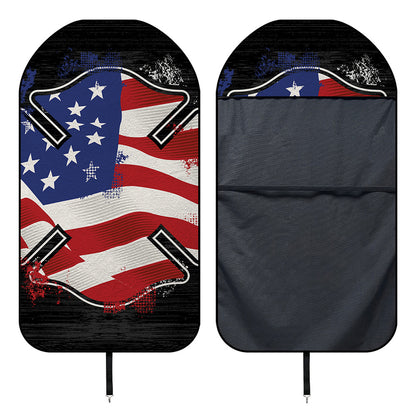 American Firefighter Emblem Print Waterproof Car Seat Cover