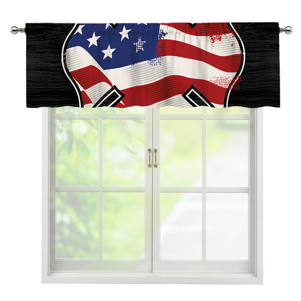 American Firefighter Emblem Print Window Valance