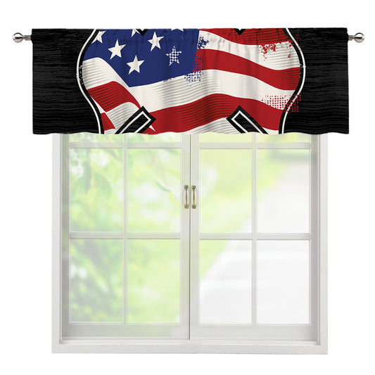 American Firefighter Emblem Print Window Valance