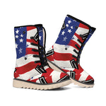 American Firefighter Emblem Print Winter Boots